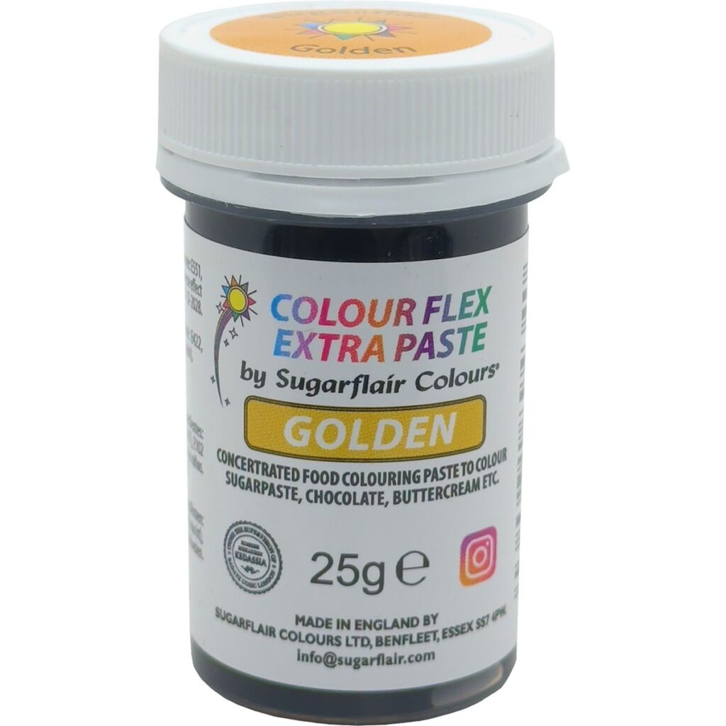 Sugarflair - Colourflex Pastafarve Gylden, 25g